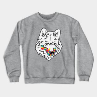 Rainbow Wolf Head Crewneck Sweatshirt